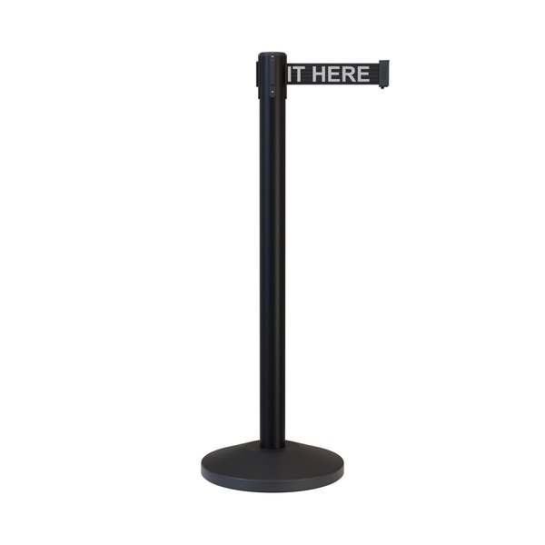 Montour Line Stanchion Belt Barrier Black Post 13ft. Wait..Belt M630-BK-PLEAWBW-130